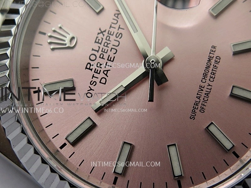 DateJust 126234 904L SS JDF 1:1 Best Edition Pink Dial Stick Markers on Jubilee 904L SS Bracelet