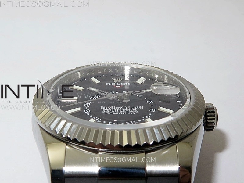 Sky-Dweller 326934 904L SS Noob 1:1 Best Edition Black Dial on Black Rubber Strap Asian 23J to 9001