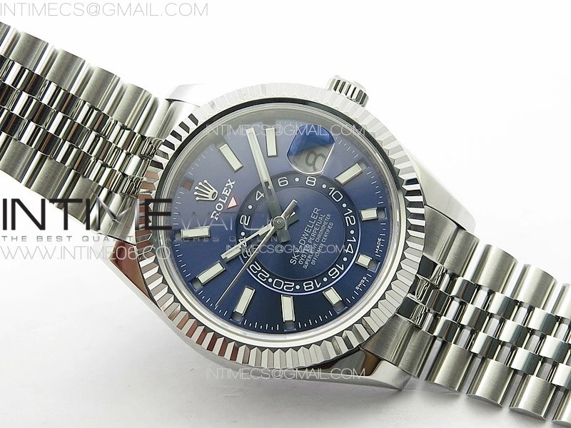 Sky-Dweller 326934 904L SS Noob 1:1 Best Edition Blue Dial on SS Jubilee Bracelet Asian 23J to 9001