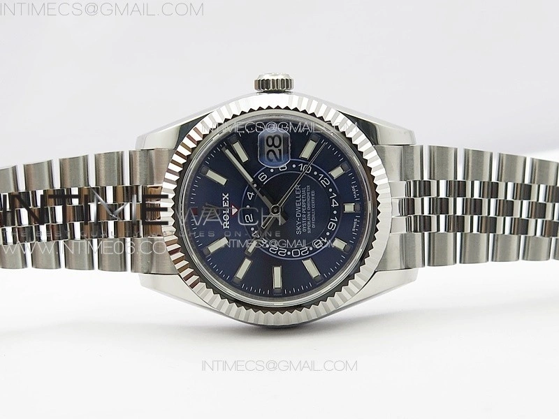 Sky-Dweller 326934 904L SS Noob 1:1 Best Edition Blue Dial on SS Jubilee Bracelet Asian 23J to 9001