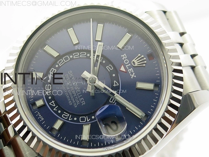 Sky-Dweller 326934 904L SS Noob 1:1 Best Edition Blue Dial on SS Jubilee Bracelet Asian 23J to 9001