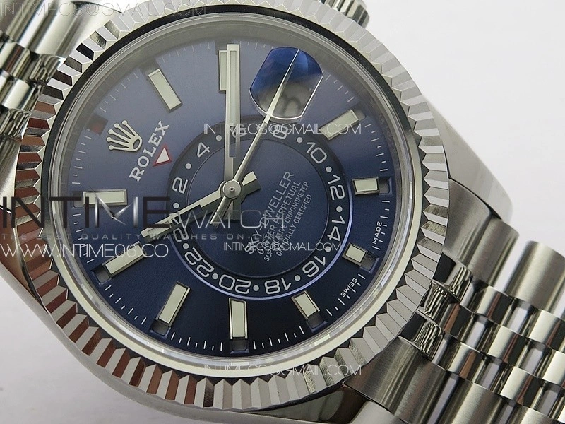 Sky-Dweller 326934 904L SS Noob 1:1 Best Edition Blue Dial on SS Jubilee Bracelet Asian 23J to 9001