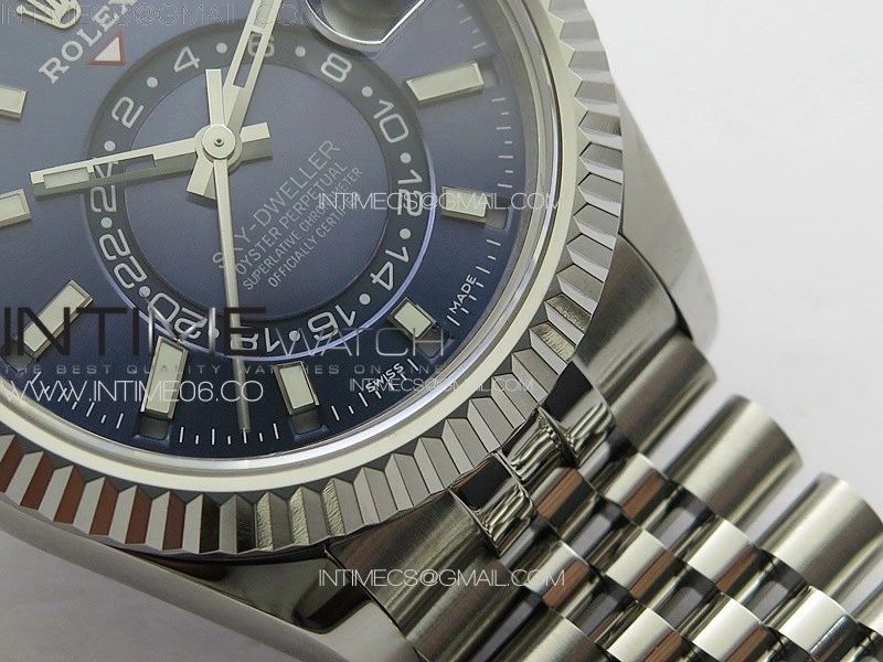 Sky-Dweller 326934 904L SS Noob 1:1 Best Edition Blue Dial on SS Jubilee Bracelet Asian 23J to 9001