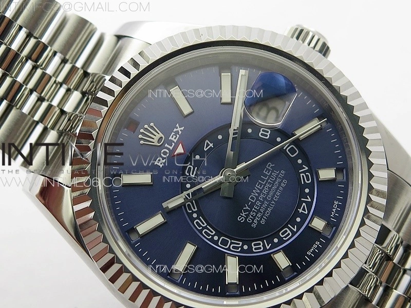 Sky-Dweller 326934 904L SS Noob 1:1 Best Edition Blue Dial on SS Jubilee Bracelet Asian 23J to 9001