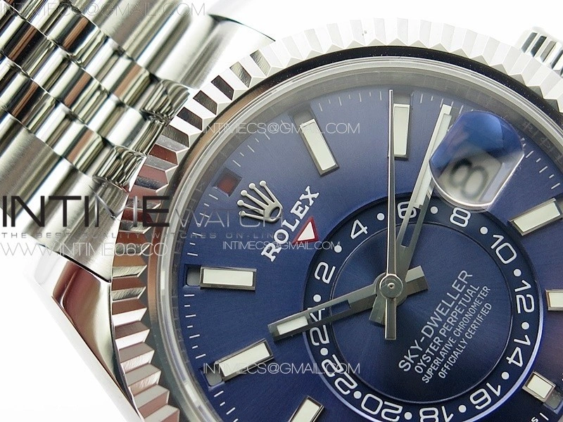 Sky-Dweller 326934 904L SS Noob 1:1 Best Edition Blue Dial on SS Jubilee Bracelet Asian 23J to 9001