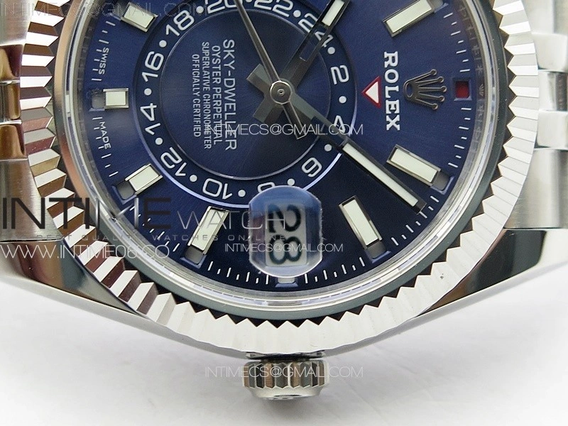 Sky-Dweller 326934 904L SS Noob 1:1 Best Edition Blue Dial on SS Jubilee Bracelet Asian 23J to 9001
