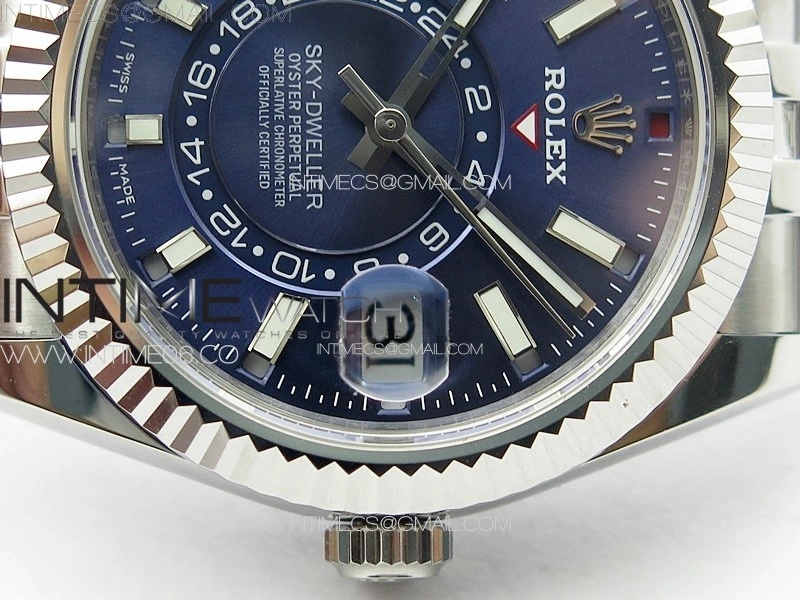 Sky-Dweller 326934 904L SS Noob 1:1 Best Edition Blue Dial on SS Jubilee Bracelet Asian 23J to 9001