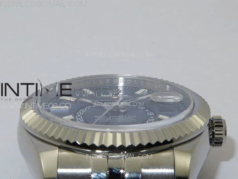Sky-Dweller 326934 904L SS Noob 1:1 Best Edition Blue Dial on SS Jubilee Bracelet Asian 23J to 9001