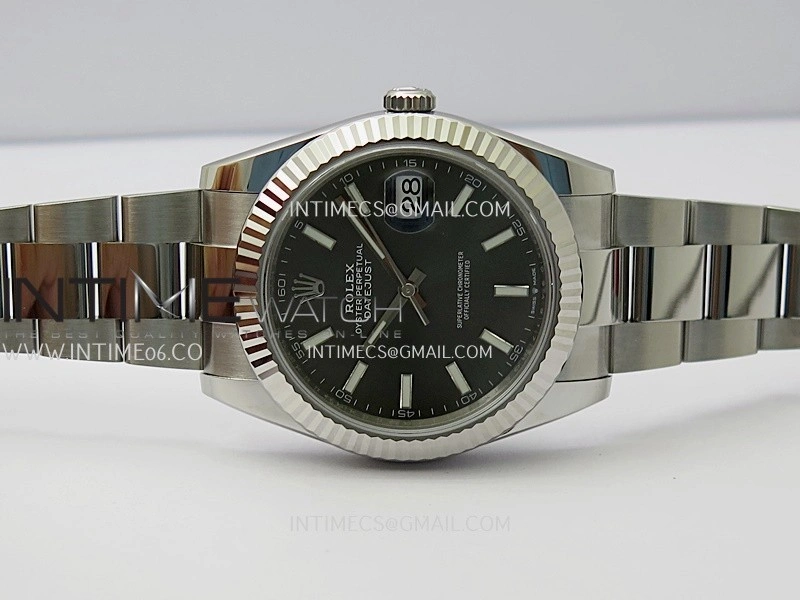 DateJust 41 126334 904L SS V2 VSF 1:1 Best Edition Gray Dial Stick Marker On Oyster Bracelet DD3235