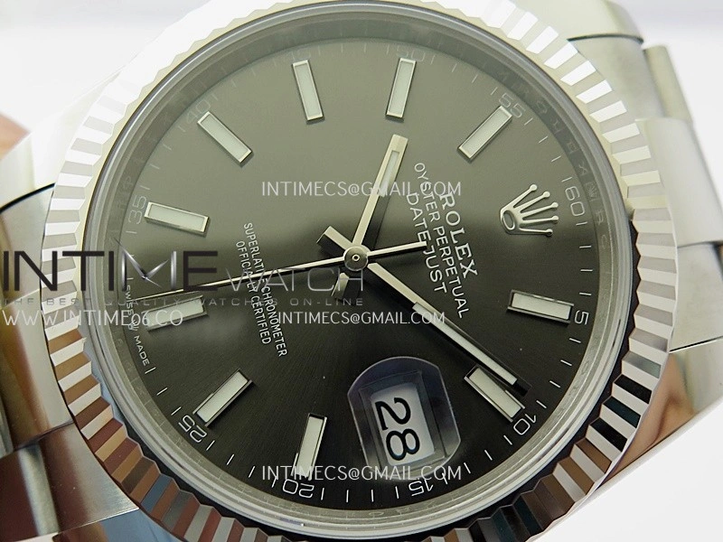 DateJust 41 126334 904L SS V2 VSF 1:1 Best Edition Gray Dial Stick Marker On Oyster Bracelet DD3235