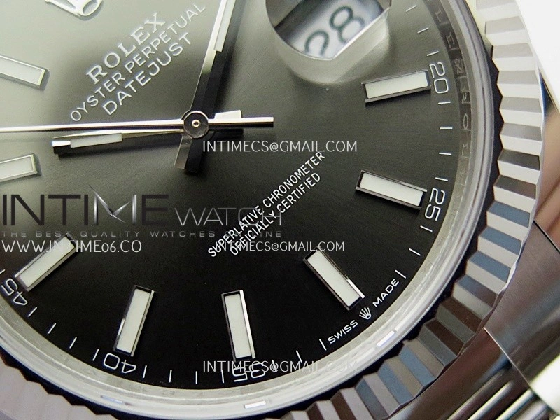 DateJust 41 126334 904L SS V2 VSF 1:1 Best Edition Gray Dial Stick Marker On Oyster Bracelet DD3235