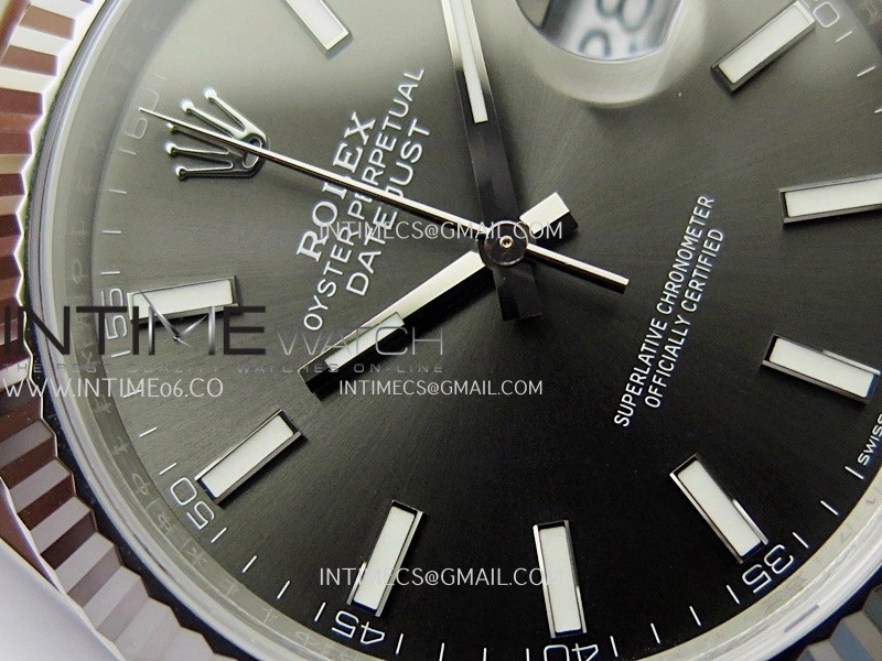 DateJust 41 126334 904L SS V2 VSF 1:1 Best Edition Gray Dial Stick Marker On Oyster Bracelet DD3235