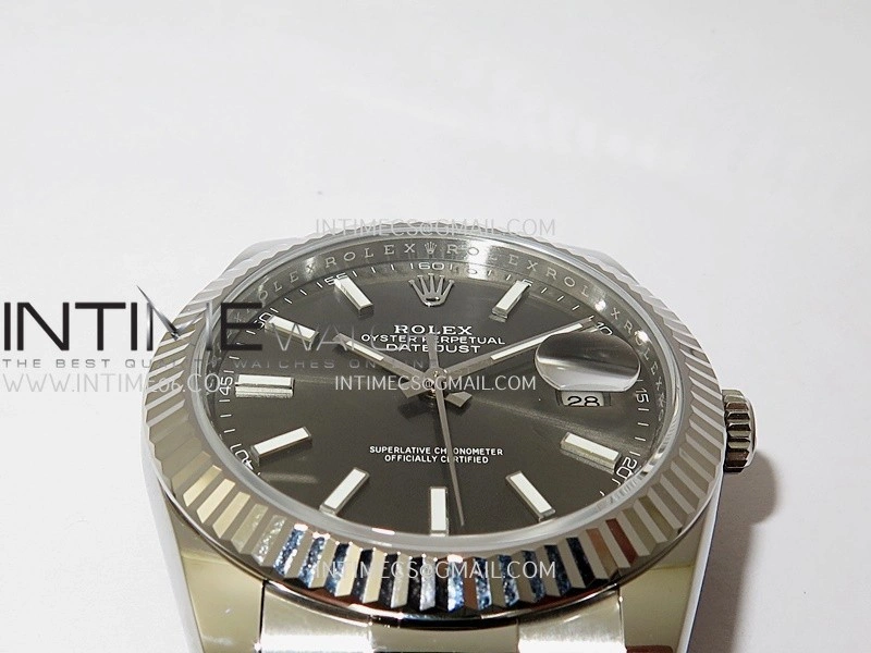 DateJust 41 126334 904L SS V2 VSF 1:1 Best Edition Gray Dial Stick Marker On Oyster Bracelet DD3235