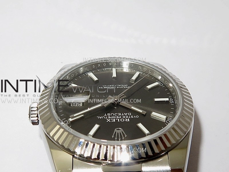 DateJust 41 126334 904L SS V2 VSF 1:1 Best Edition Gray Dial Stick Marker On Oyster Bracelet DD3235