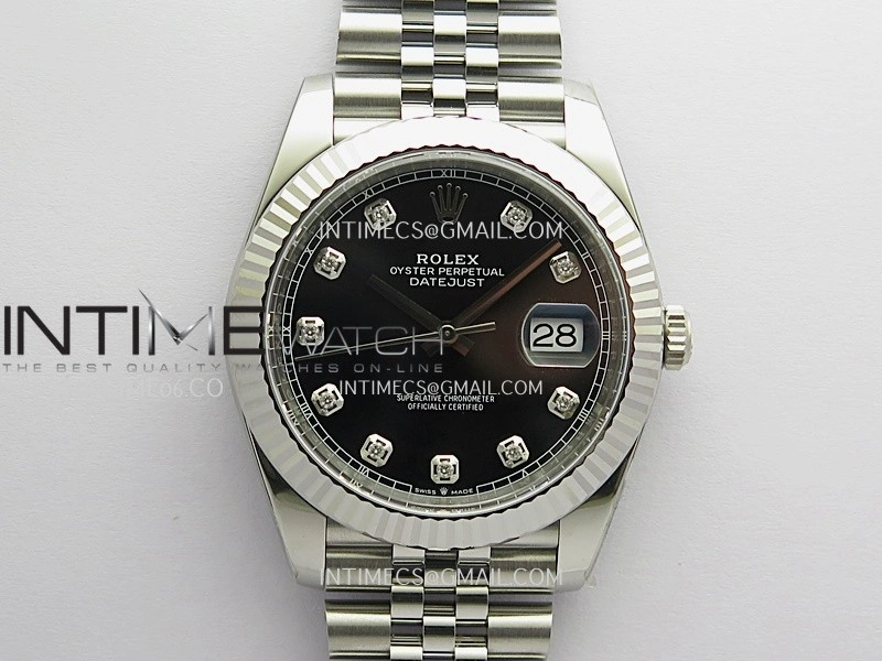 DateJust 41 126334 904L SS VF 1:1 Best Edition Black Dial Diamond Marker On Jubilee Bracelet DD3235