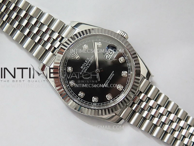 DateJust 41 126334 904L SS VF 1:1 Best Edition Black Dial Diamond Marker On Jubilee Bracelet DD3235