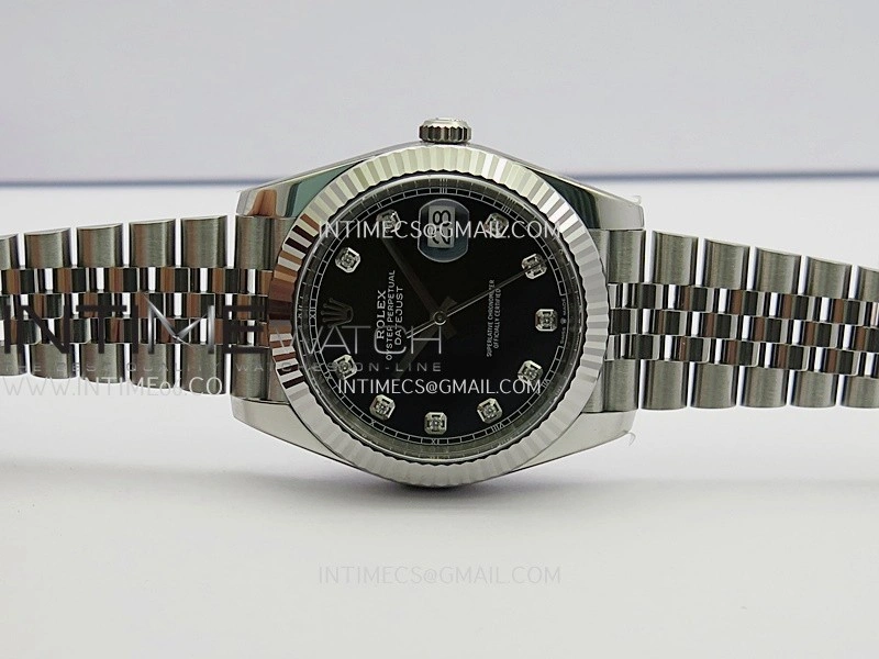 DateJust 41 126334 904L SS VF 1:1 Best Edition Black Dial Diamond Marker On Jubilee Bracelet DD3235