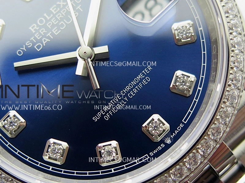DateJust 126284 Diamond Bezel 904L SS VSF 1:1 Best Edition Blue Dial Diamond Marker On Jubilee Bracelet VS3235