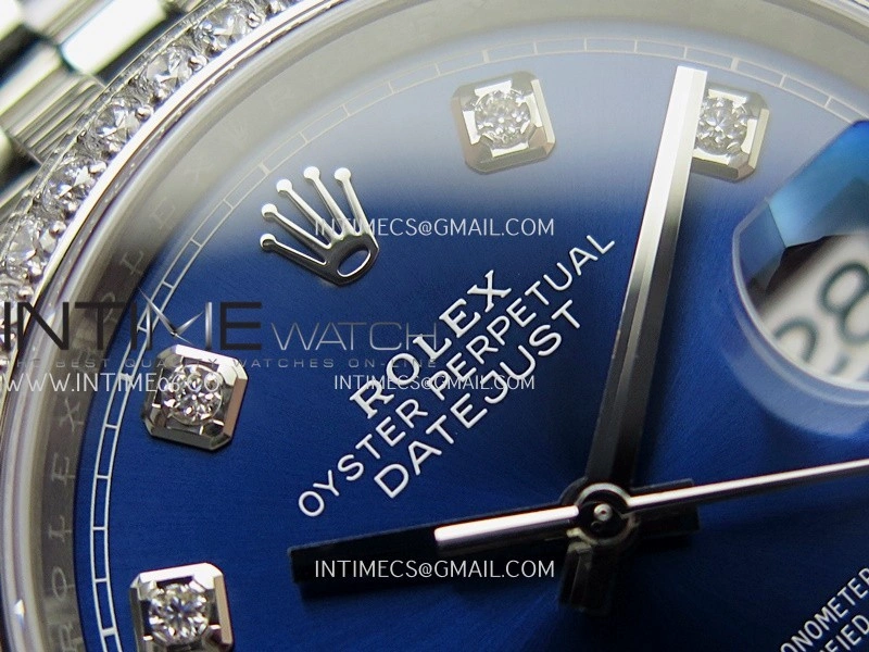 DateJust 126284 Diamond Bezel 904L SS VSF 1:1 Best Edition Blue Dial Diamond Marker On Jubilee Bracelet VS3235
