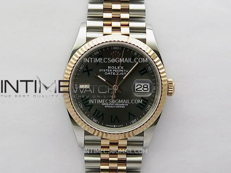DateJust 126233 36mm 904L SS RG AR+F 1:1 Best Edition Gray Dial Roman Marker On Jubilee Bracelet DD3235
