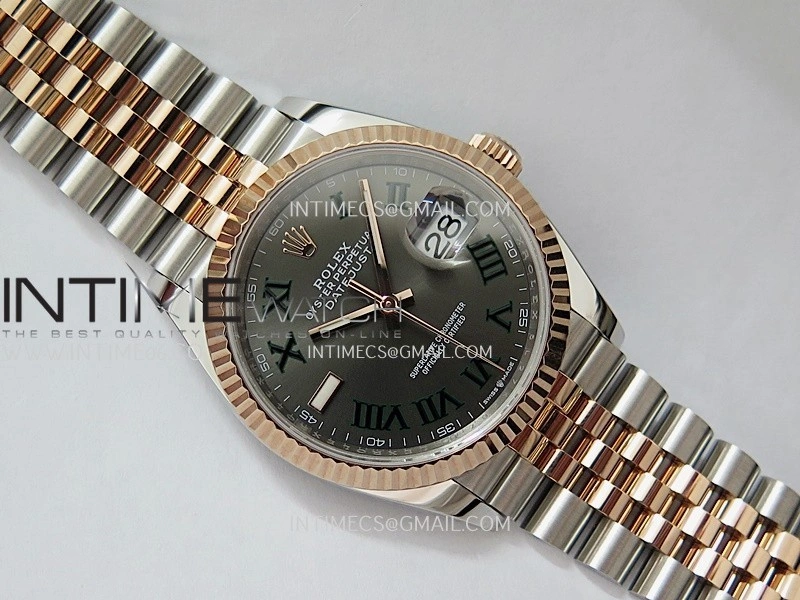 DateJust 126233 36mm 904L SS RG AR+F 1:1 Best Edition Gray Dial Roman Marker On Jubilee Bracelet DD3235