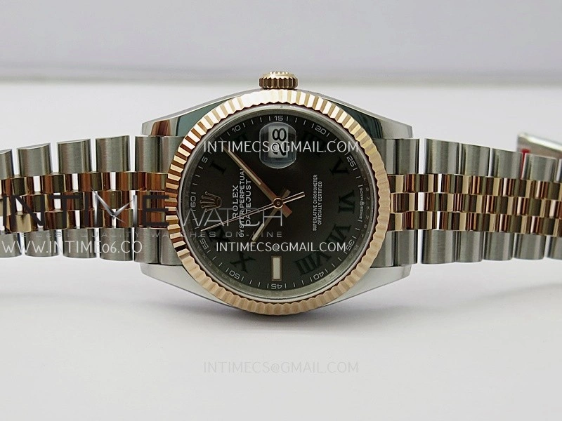 DateJust 126233 36mm 904L SS RG AR+F 1:1 Best Edition Gray Dial Roman Marker On Jubilee Bracelet DD3235