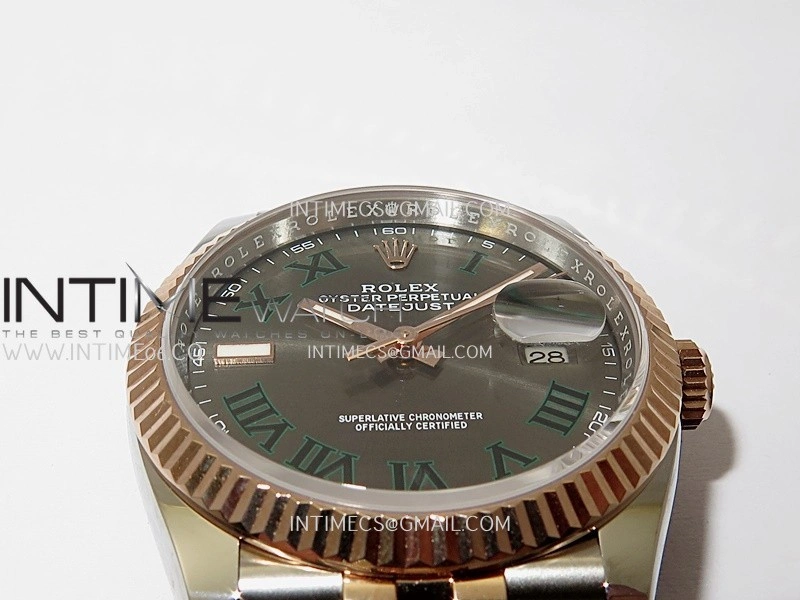 DateJust 126233 36mm 904L SS RG AR+F 1:1 Best Edition Gray Dial Roman Marker On Jubilee Bracelet DD3235