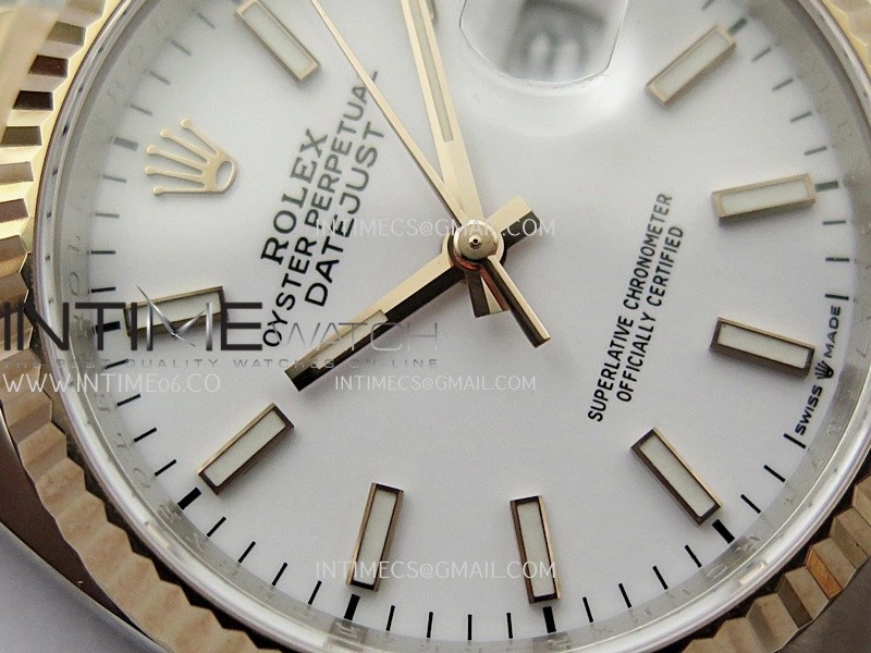 DateJust 126233 36mm 904L SS RG AR+F 1:1 Best Edition White Dial Stick Marker On Oyster Bracelet DD3235