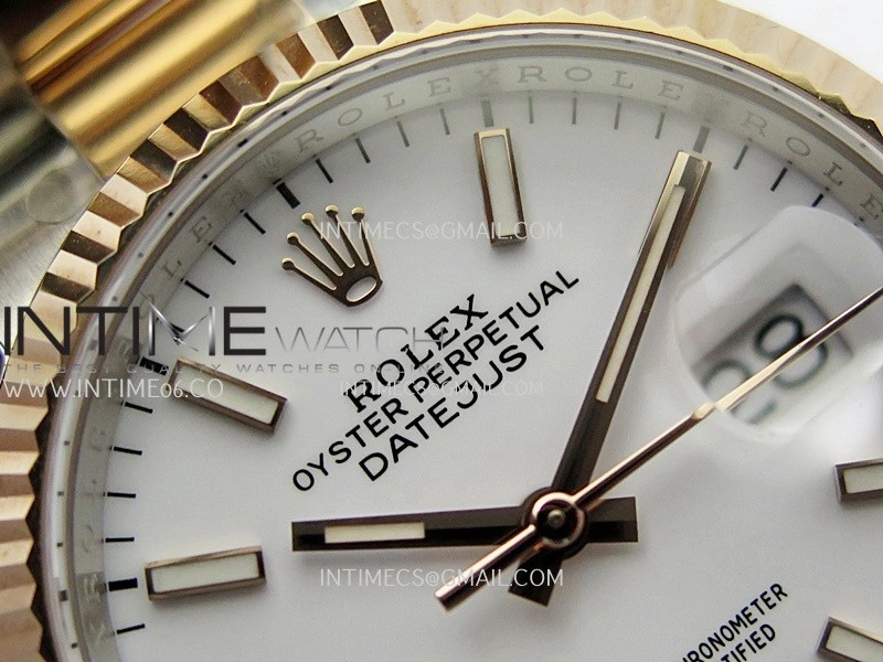 DateJust 126233 36mm 904L SS RG AR+F 1:1 Best Edition White Dial Stick Marker On Oyster Bracelet DD3235