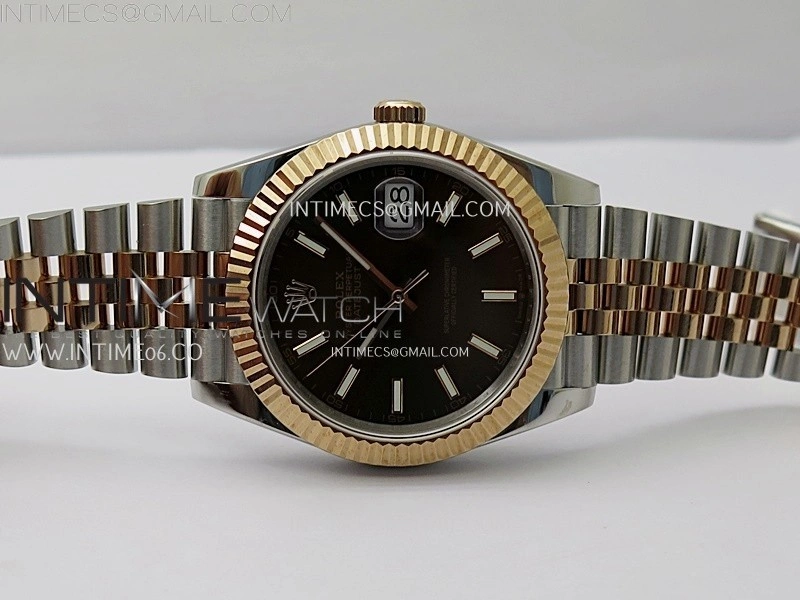 DateJust 126331 904L SS RG JDF 1:1 Best Edition Brown Dial Stick Markers on Jubilee SS RG Bracelet