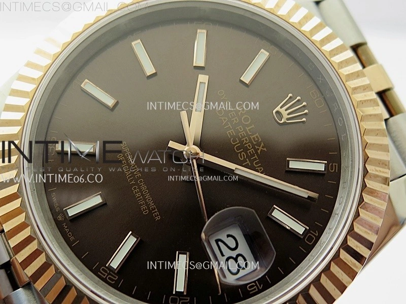 DateJust 126331 904L SS RG JDF 1:1 Best Edition Brown Dial Stick Markers on Jubilee SS RG Bracelet