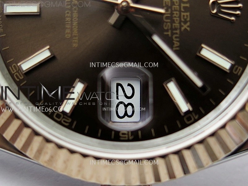 DateJust 126331 904L SS RG JDF 1:1 Best Edition Brown Dial Stick Markers on Jubilee SS RG Bracelet