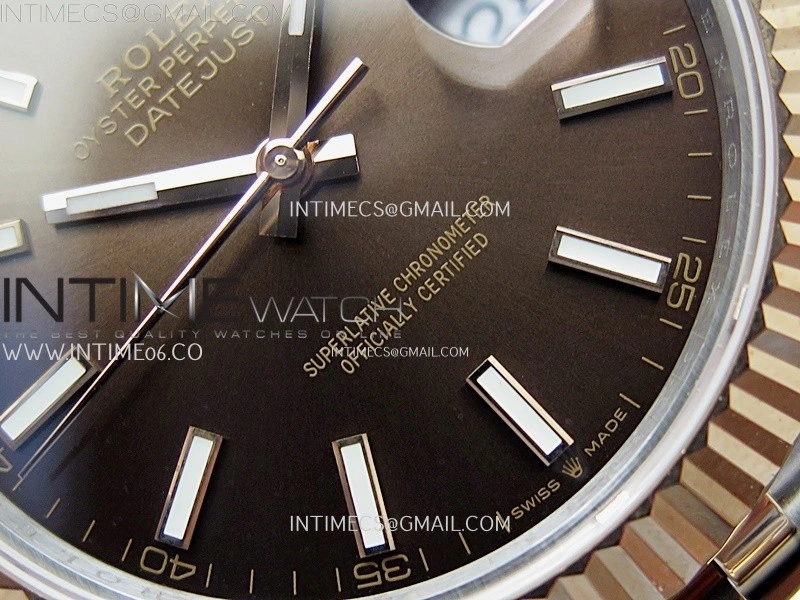 DateJust 126331 904L SS RG JDF 1:1 Best Edition Brown Dial Stick Markers on Jubilee SS RG Bracelet