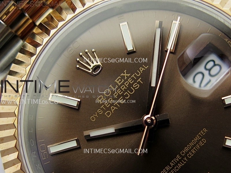 DateJust 126331 904L SS RG JDF 1:1 Best Edition Brown Dial Stick Markers on Jubilee SS RG Bracelet