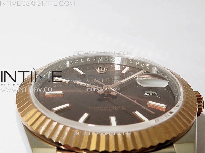DateJust 126331 904L SS RG JDF 1:1 Best Edition Brown Dial Stick Markers on Jubilee SS RG Bracelet