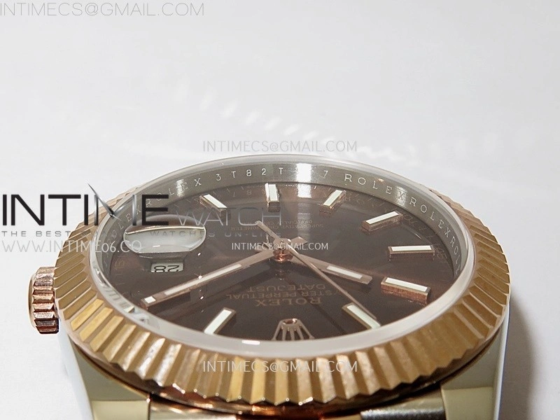 DateJust 126331 904L SS RG JDF 1:1 Best Edition Brown Dial Stick Markers on Jubilee SS RG Bracelet