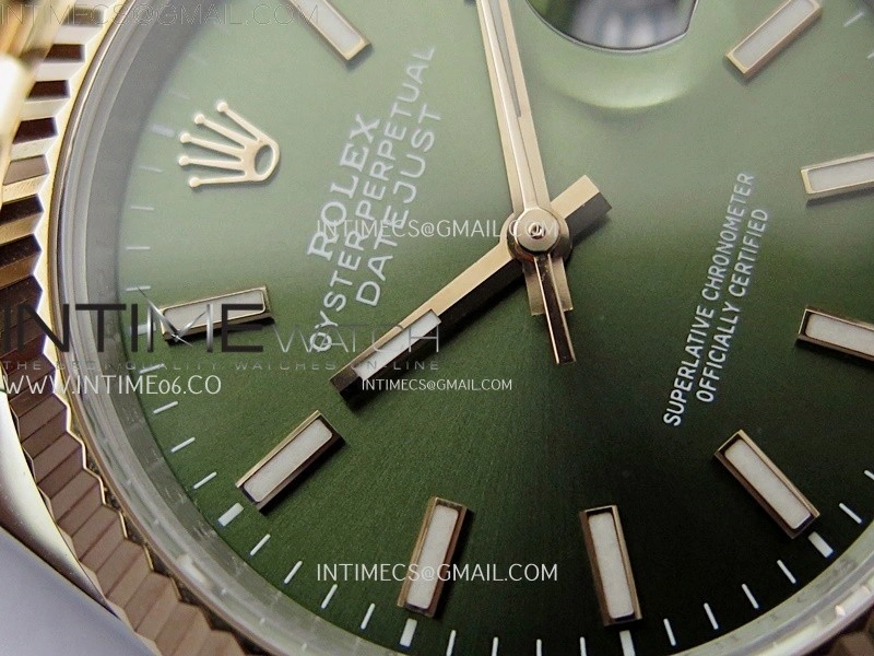 DateJust 126231 904L SS RG JDF 1:1 Best Edition Green Dial Stick Markers on Jubilee SS RG Bracelet