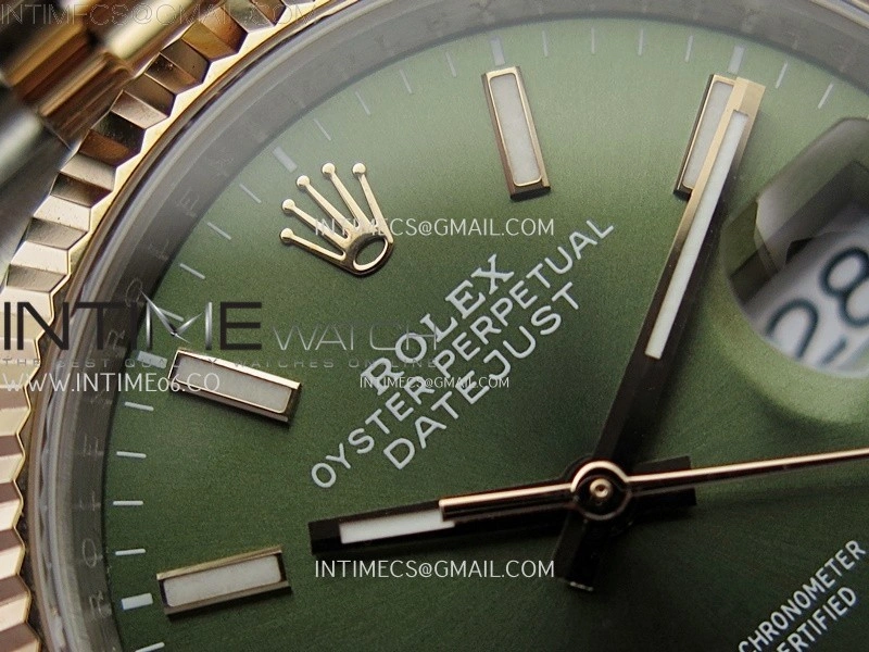 DateJust 126231 904L SS RG JDF 1:1 Best Edition Green Dial Stick Markers on Jubilee SS RG Bracelet