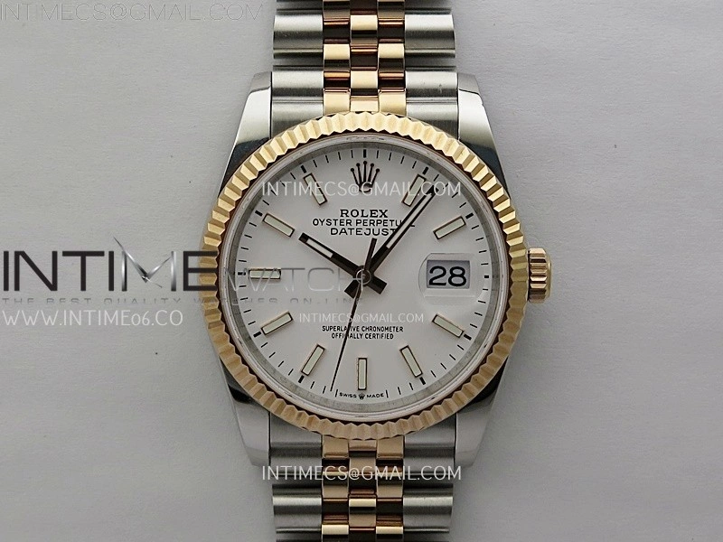 DateJust 126231 904L SS RG JDF 1:1 Best Edition White Dial Stick Markers on Jubilee SS RG Bracelet