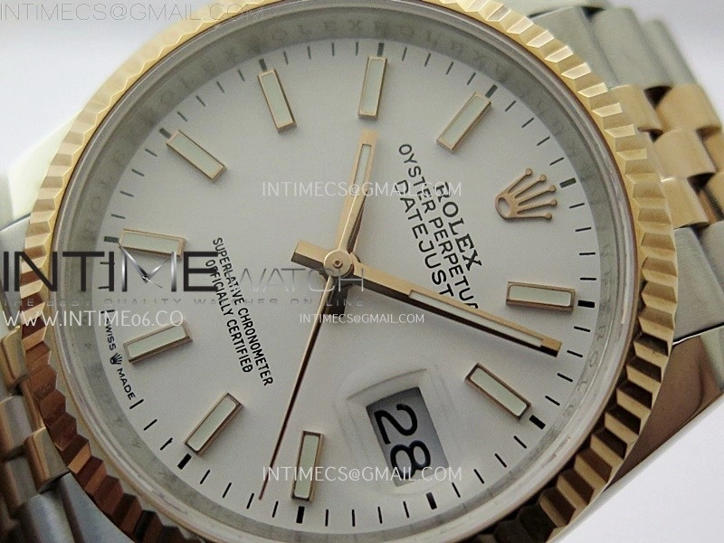 DateJust 126231 904L SS RG JDF 1:1 Best Edition White Dial Stick Markers on Jubilee SS RG Bracelet