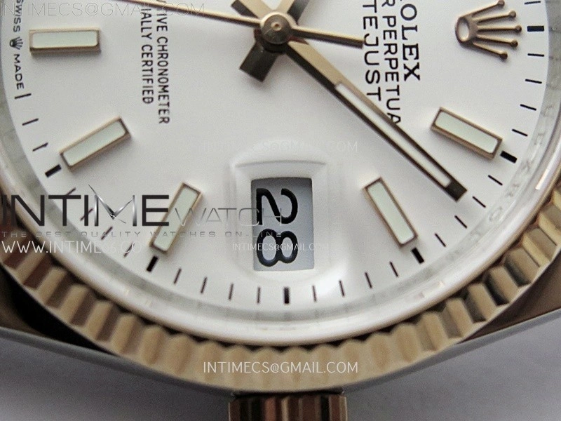 DateJust 126231 904L SS RG JDF 1:1 Best Edition White Dial Stick Markers on Jubilee SS RG Bracelet