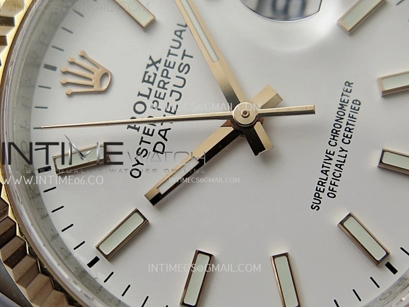 DateJust 126231 904L SS RG JDF 1:1 Best Edition White Dial Stick Markers on Jubilee SS RG Bracelet
