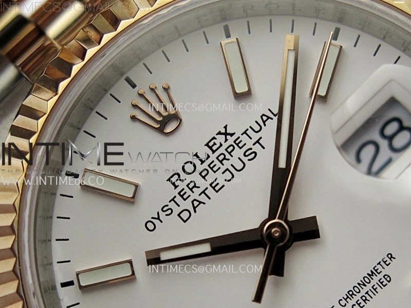 DateJust 126231 904L SS RG JDF 1:1 Best Edition White Dial Stick Markers on Jubilee SS RG Bracelet