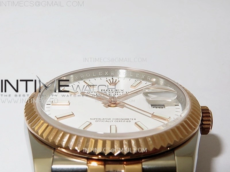 DateJust 126231 904L SS RG JDF 1:1 Best Edition White Dial Stick Markers on Jubilee SS RG Bracelet
