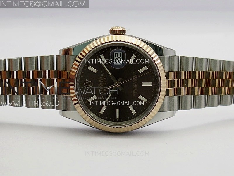 DateJust 126231 904L SS RG VF 1:1 Best Edition Brown Dial Stick Marker On Jubilee Bracelet DD3235