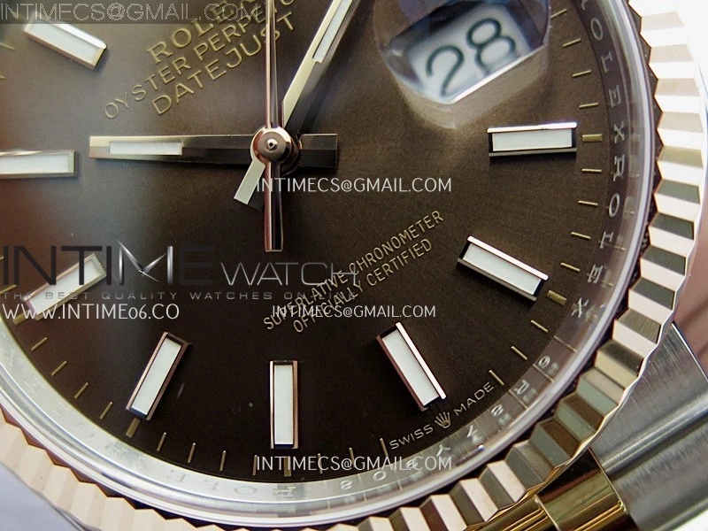DateJust 126231 904L SS RG VF 1:1 Best Edition Brown Dial Stick Marker On Jubilee Bracelet DD3235