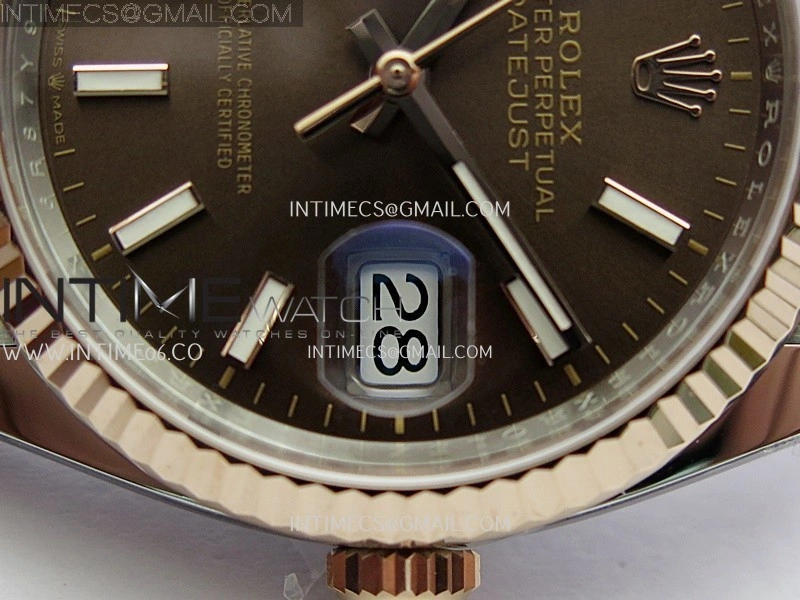 DateJust 126231 904L SS RG VF 1:1 Best Edition Brown Dial Stick Marker On Jubilee Bracelet DD3235