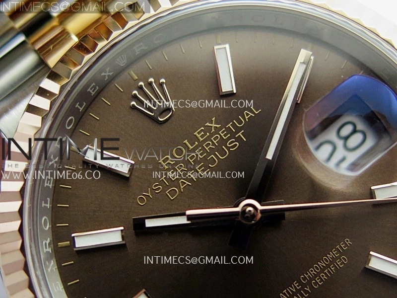 DateJust 126231 904L SS RG VF 1:1 Best Edition Brown Dial Stick Marker On Jubilee Bracelet DD3235