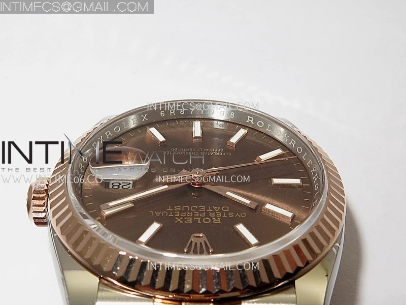 DateJust 126231 904L SS RG VF 1:1 Best Edition Brown Dial Stick Marker On Jubilee Bracelet DD3235