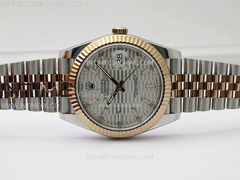 DateJust 41 126331 904L SS RG VSF 1:1 Best Edition Motif Gray Fluted Dial on Jubilee Bracelet VS3235